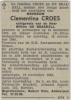 Rouwadvertentie Clementina CROES (GVA 19 nov 1968)